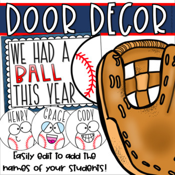 Preview of Back to School End of the Year Door Decorations Bulletin Board Sports Ball Theme