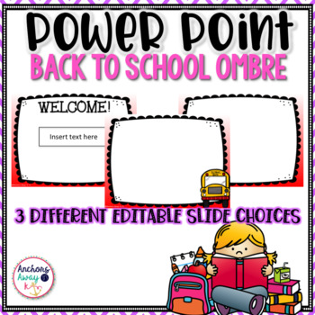 Preview of Back to School power point ombre