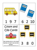 Back to School themed Count and Clip preschool learning ma