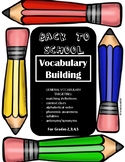 Back to School vocabulary building