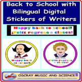 Back to School with Bilingual Digital Stickers of Writers