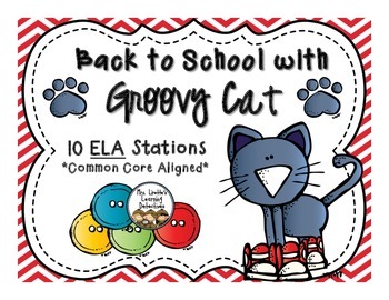 Preview of Back to School with Groovy Cat {10 ELA Stations}