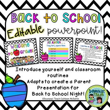 Preview of Back to School/Open House Editable PowerPoint