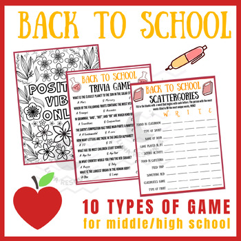 Preview of Back to school fun independent reading Activities Unit Sub Plans Early finishers