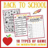 Back to school fun independent reading Activities Unit Sub
