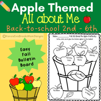 Preview of Back-to-school All About Me Simple Fall Activity or Craft 2nd - 6th Grade