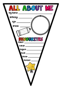 Back To School All About Me Bunting Activity Freebie By Mrs Savage Teaches