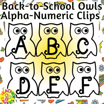 Preview of Back to school Alphabet and Number Clip Set Commercial and Personal Use