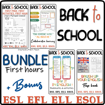 Back to school BUNDLE 6 - FIRST HOURS for ESL/EFL/ELL pre-intermediate ...