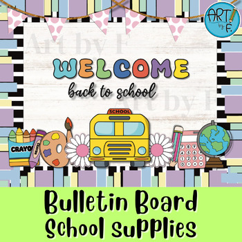 Preview of School supplies Bulletin Board, Back to school Bulletin Board
