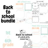Back to school Bundle! Puzzles, all about me and check in 