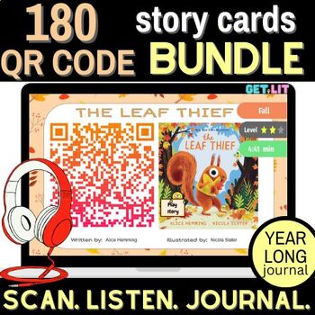 Preview of 180 stories | Back to school Bundle | listening activity | all year worksheets