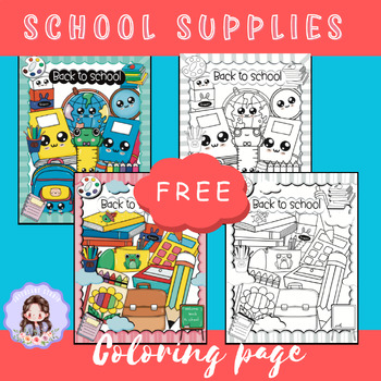 Preview of Back to school Coloring pages. School Supplies Coloring Pages