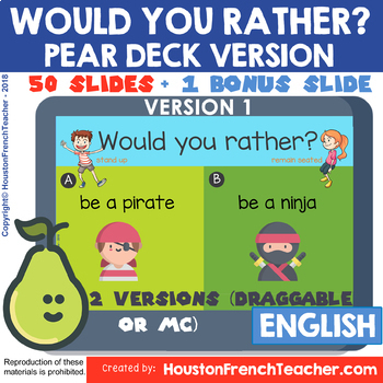Preview of Back to school Digital Would you rather (Google Slides)