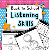 Back to School Following Directions Worksheets