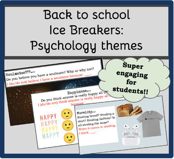 Preview of Back to school Ice Breakers: Psychology themes
