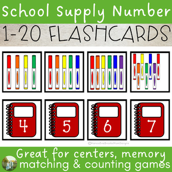 Preview of Back-to-school Math Games - Centers - Intervention - Number cards 1 - 20