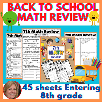 Back to school Math Review Activities Entering 8th grade / First week ...