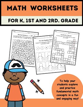 Preview of Back to school Math worksheets for Kindergarten to 2nd grade.