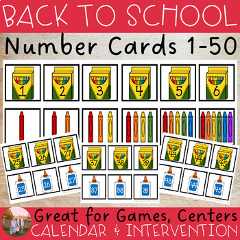 Preview of Back-to-school Number Cards for Centers - Games - Calendar - Intervention