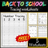 Back to school Preschool Numbers, Letter Sound, Tracing En