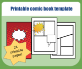 Back to school! Printable comic book template