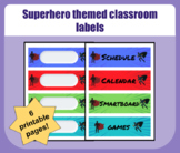 Back to school! Printable superhero-themed classroom labels