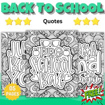 Preview of Back to school Quotes Mandala Coloring Pages Sheets - August Activities FREEBIES