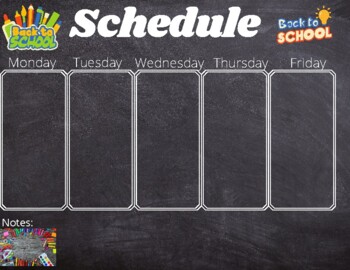 Preview of Back to school Schedule