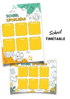 Preview of Back to school. School Timetable.