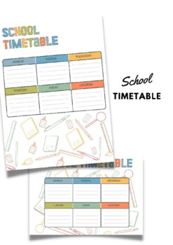 Preview of Back to school. School Timetable.