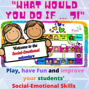 Preview of Back to school Social Emotional learning- Interactive game cards covid, Editable