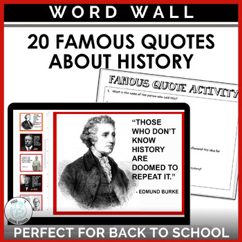 Preview of Back to school bulletin board activities: Famous People Quotes Posters
