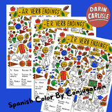 Back to school Spanish AR ER IR verbs color by conjugation