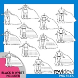 Back to school Superhero body clipart with writing templat