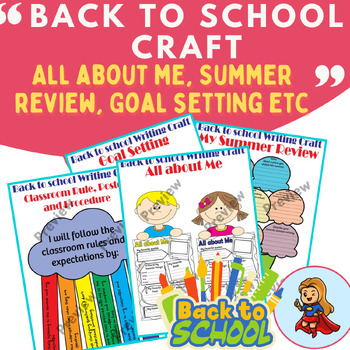 Preview of Back to school Writing Craft (Summer review, Goal Setting, All about me & more)