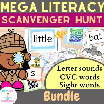 Preview of Back to school Year long Literacy Bundle| LOW PREP|Scavenger Hunt | worksheets