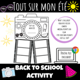 BACK TO SCHOOL ACTIVITY FRENCH | All about my summer | Dis