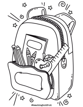 backpack coloring page