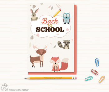 Preview of Back to school card - printable
