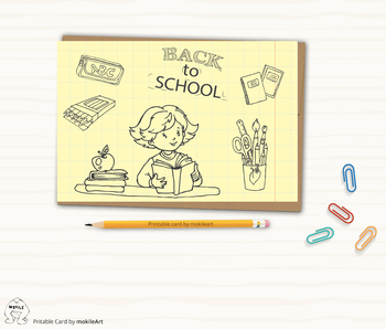 Preview of Back to school card printable