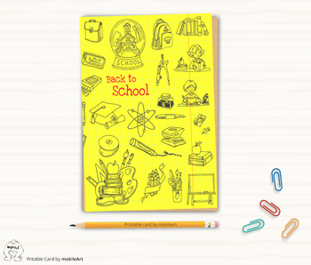 Preview of Back to school card printable