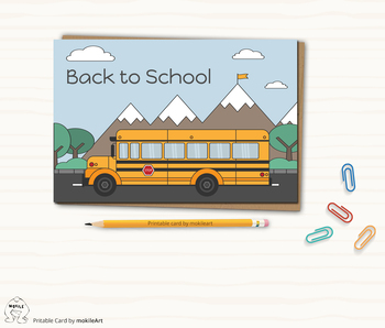 Preview of Back to school card printable