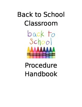 Preview of Back to school classroom procedural handbook