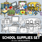 Back to school clip art: School Supplies Clip art Set