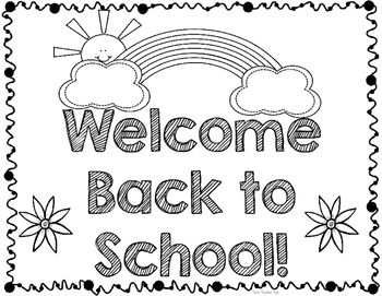 Welcome Back To School Coloring Sheet Worksheets Teaching Resources Tpt