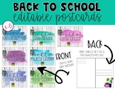 Back to school editable postcards- Shiplap Watercolor Plan