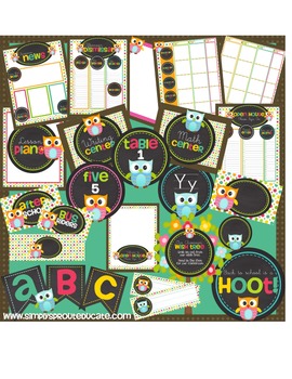 Preview of Back to school is a hoot! Printable classroom templates, decor printables