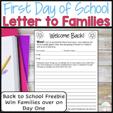 FREE First Day of School Letter for Families