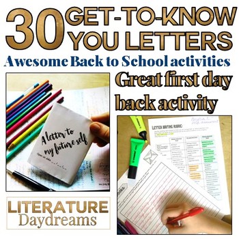 Preview of Back to school letter activities for middle / high school